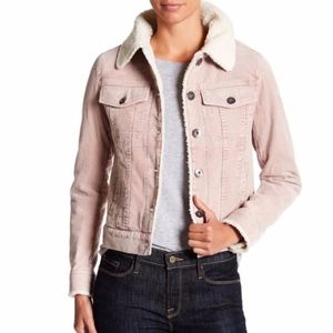 BCBG Blush Pink Corduroy Shearling Jacket Size XS